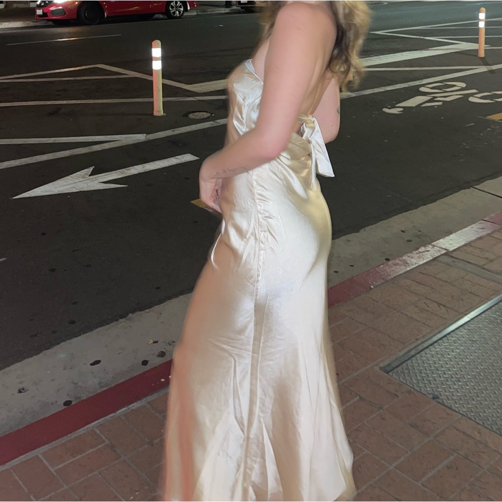 Champagne Silk Maxi Dress